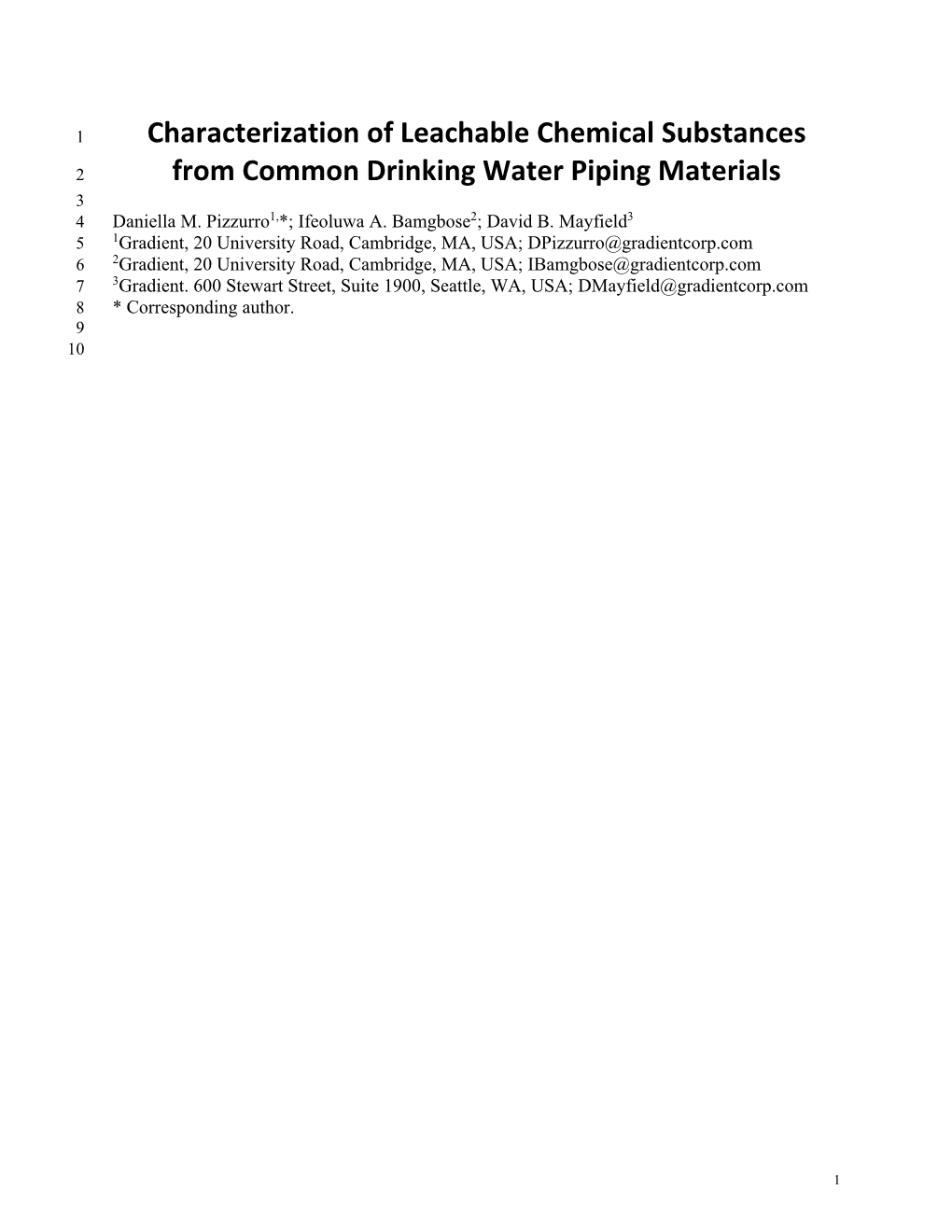 From Common Drinking Water Piping Materials 3 4 Daniella M