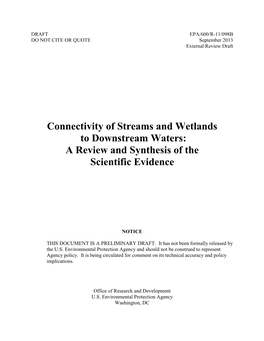 Connectivity of Streams and Wetlands to Downstream Waters: a Review and Synthesis of the Scientific Evidence