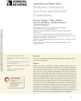 Planktonic Subsidies to Surf-Zone and Intertidal Communities