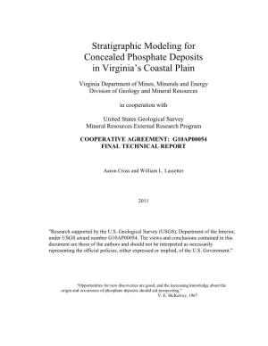 Stratigraphic Modeling for Concealed Phosphate Deposits in Virginia's