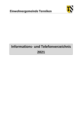 Informations- Und Telefonverzeichnis 2021