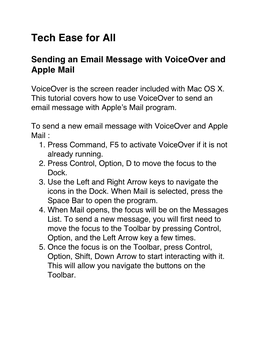 Sending an Email Message with Voiceover and Apple Mail