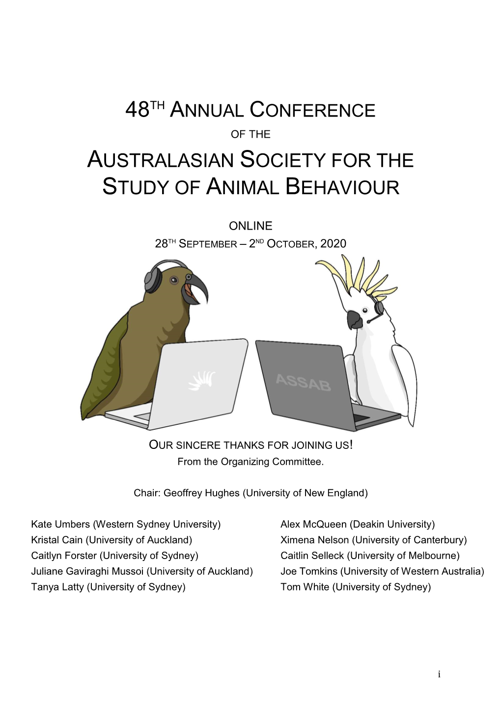 Australasian Society for the Study of Animal Behaviour