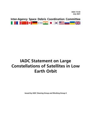 IADC Statement on Large Constellations of Satellites in Low Earth Orbit