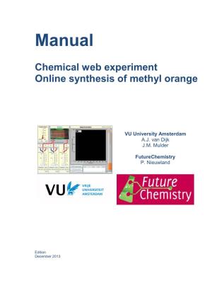 Manual of the Online Synthesis of Methyl Orange – VU University Amsterdam – Futurechemistry 2013