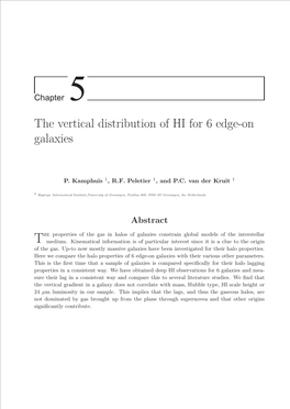 Ch 5. the Vertical Distribution of HI for 6 Edge-On Galaxies