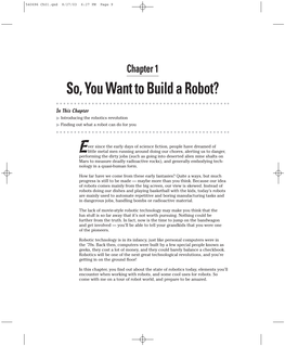 So, You Want to Build a Robot?