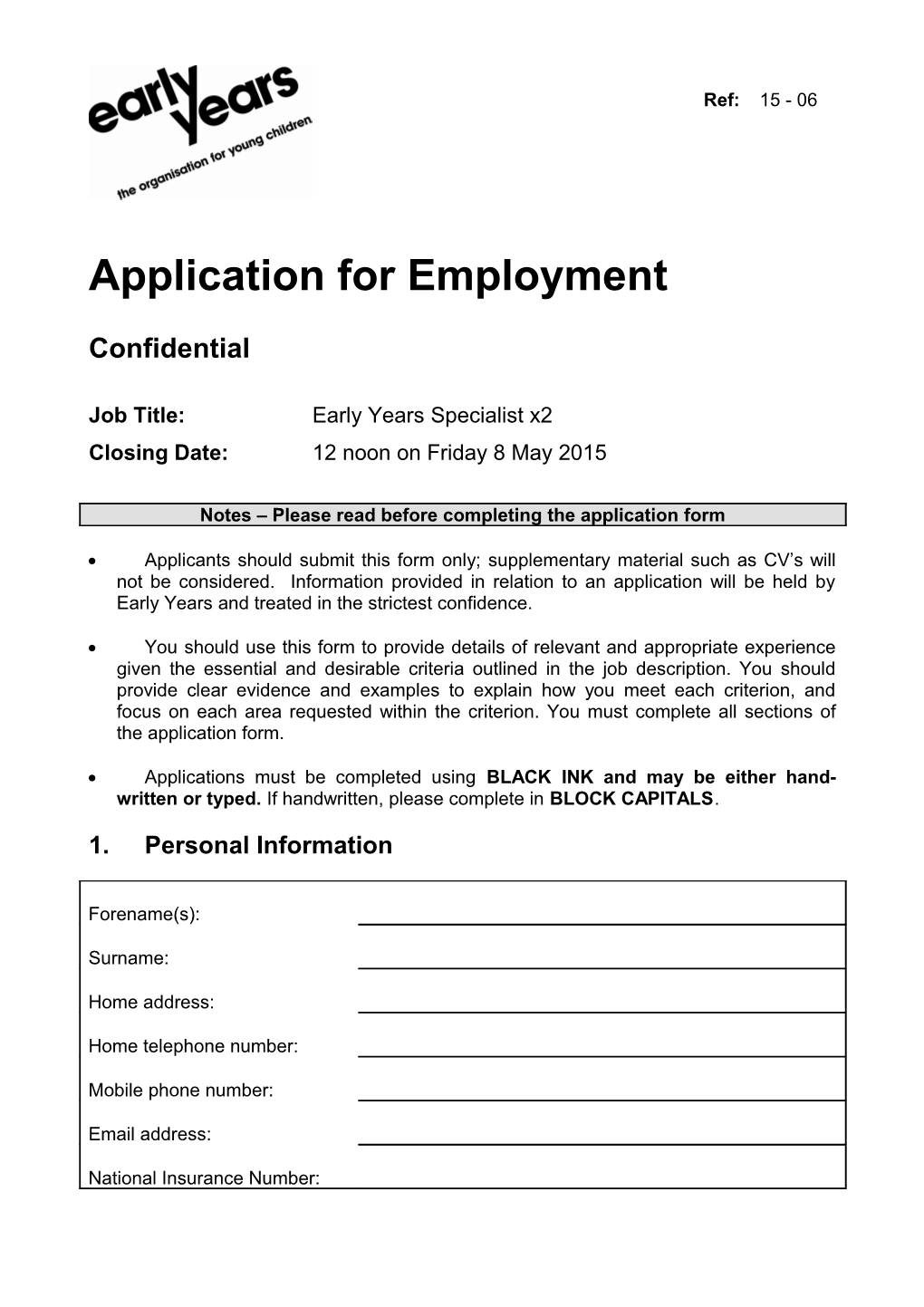 Application for Employment s26