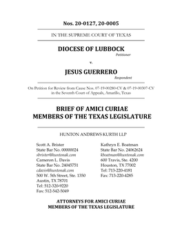 Diocese of Lubbock Jesus Guerrero Brief of Amici