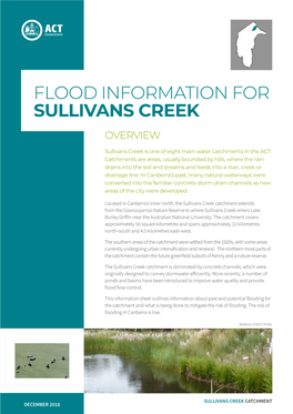 ACT Flood Information for Sullivans Creek