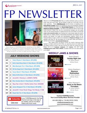 FP NEWSLETTER Welcome to the FP Newsletter Vol