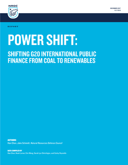 Shifting G20 International Public Finance from Coal to Renewables