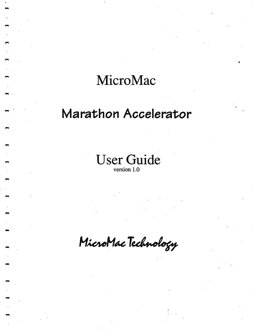 Micromac Marathon Accelerator User Guide V1.0 1995.Pdf