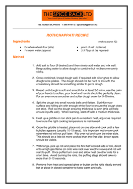 Roti/Chappati Recipe