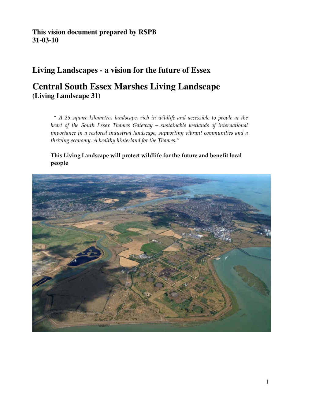 Central South Essex Marshes Living Landscape (Living Landscape 31)