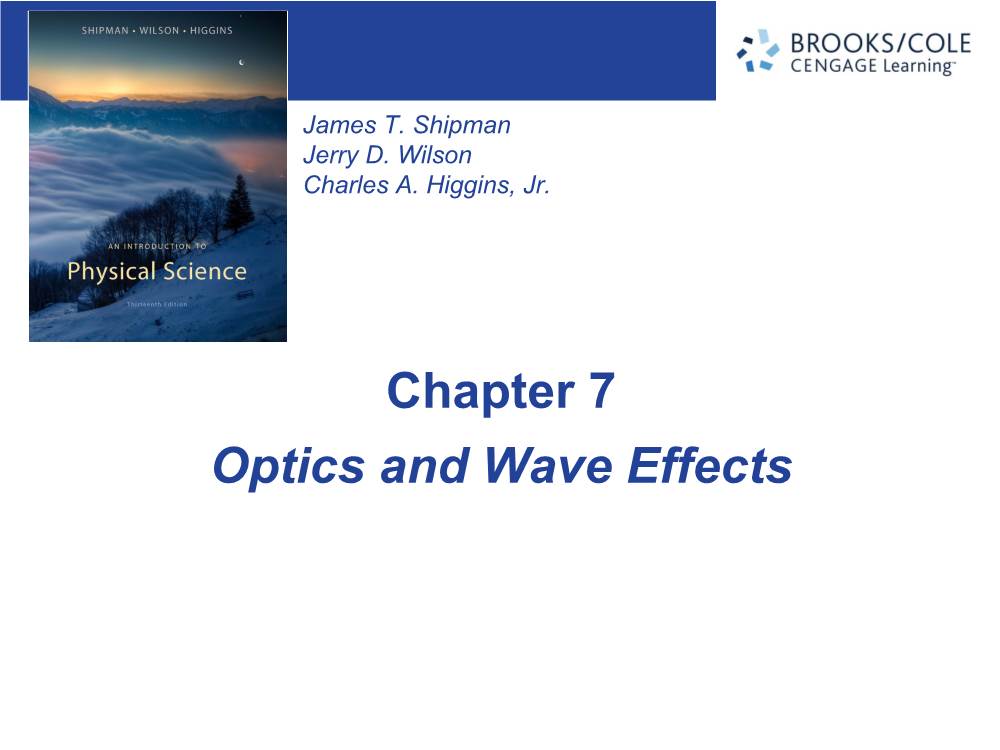 Optics and Wave Effects Sections 7.1-7.6