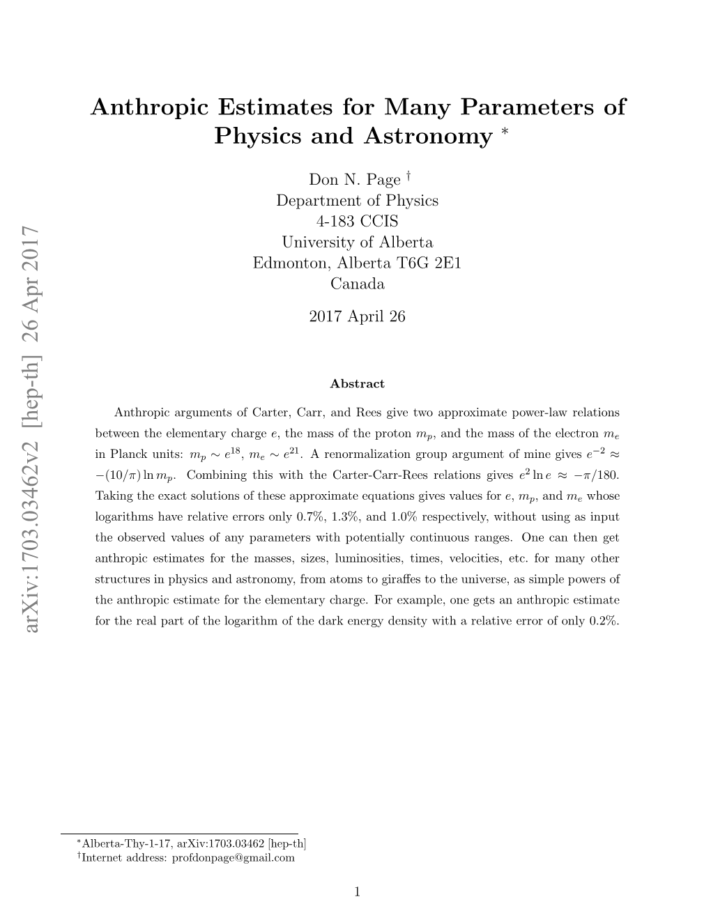 Anthropic Estimates for Many Parameters of Physics and Astronomy