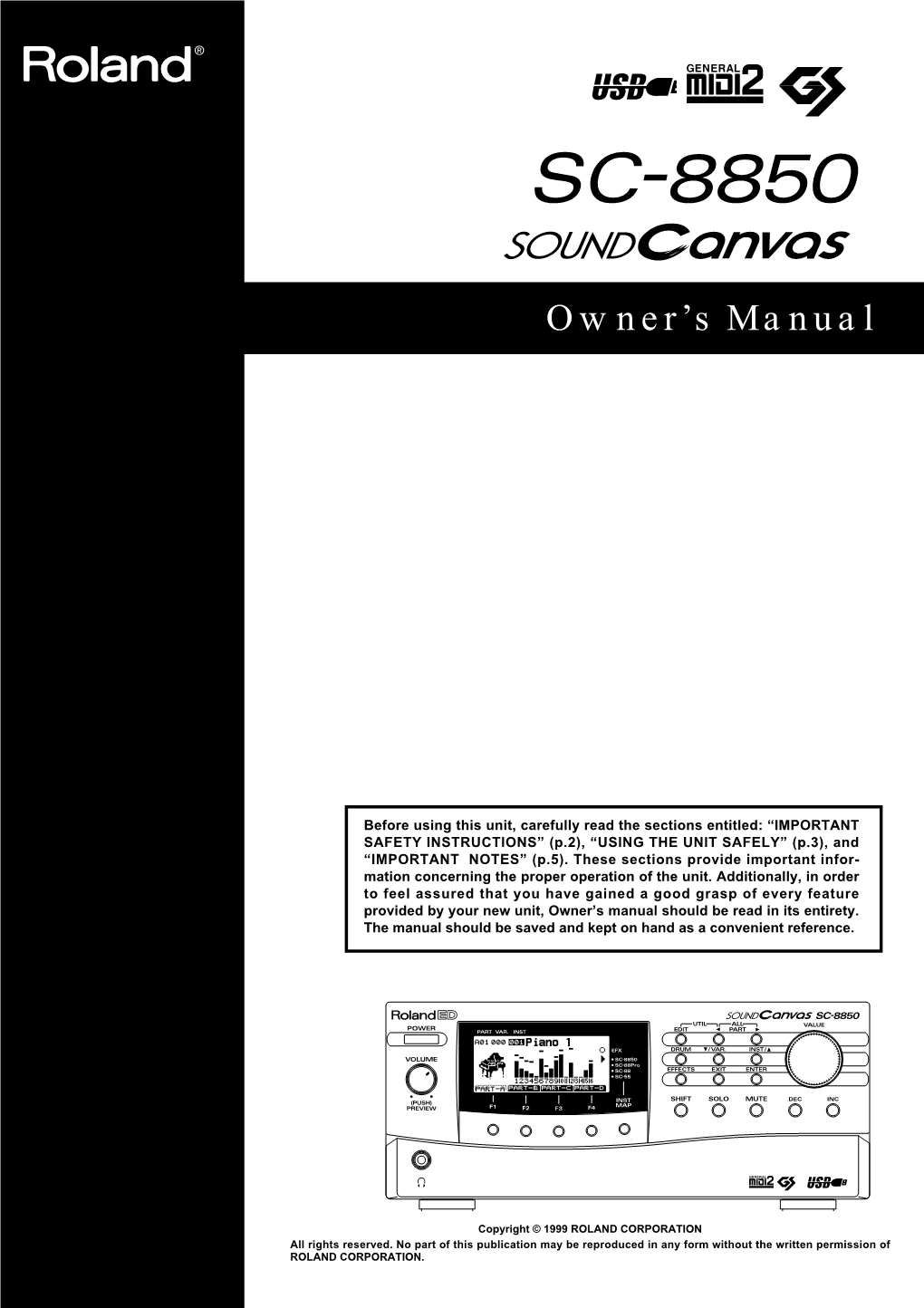 SC-8850 Owner's Manual