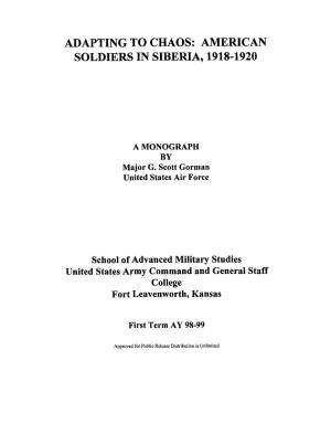 American Soldiers in Siberia, 1918-1920