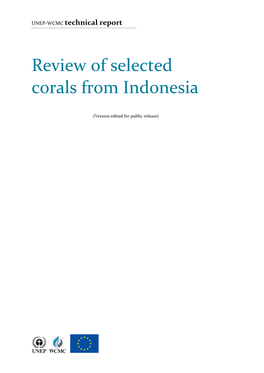 Review of Selected Corals from Indonesia