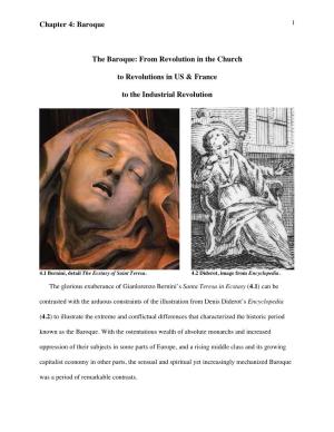 Chapter 4: Baroque the Baroque: from Revolution in the Church to Revolutions in US & France to the Industrial Revolution