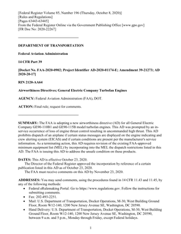 Federal Register Volume 85, Number 196 (Thursday, October 8, 2020)