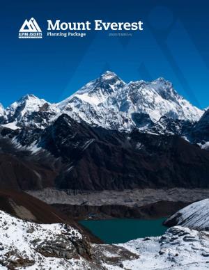 Mount Everest Planning Package (29,035 Ft/8,850 M) Climber Information