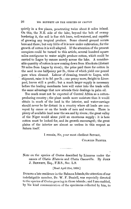 Note on the Species of Croton Described by Linnus Under The