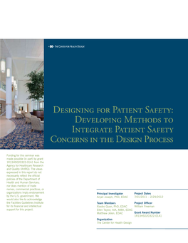 Designing for Patient Safety: Developing Methods to Integrate Patient Safety Concerns in the Design Process