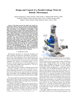 Design and Control of a Parallel Linkage Wrist for Robotic Microsurgery