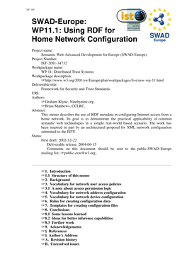Using RDF for Home Network Configuration