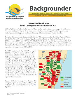 Underwater Bay Grasses in the Chesapeake Bay and Rivers in 2011