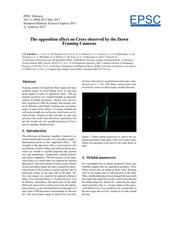 The Opposition Effect on Ceres Observed by the Dawn Framing Cameras