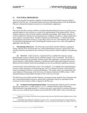 G. Cultural Resources