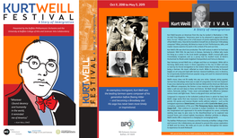 View the Kurt Weill Festival Event Brochure