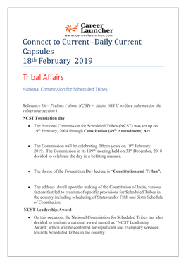 Tribal Affairs National Commission for Scheduled Tribes