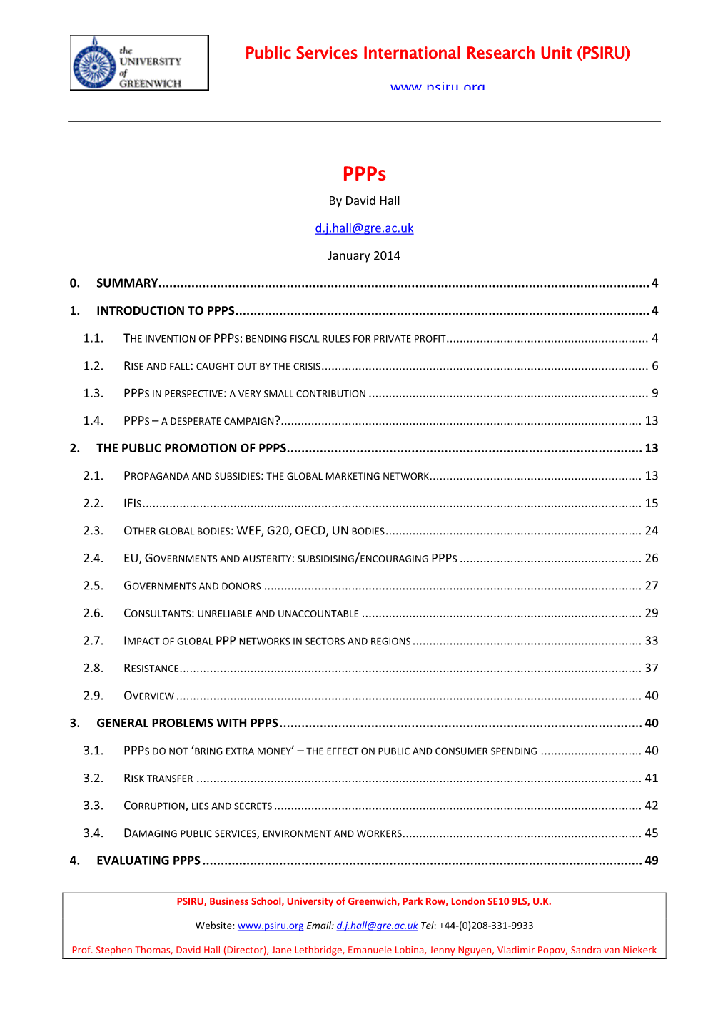 Public Services International Research Unit (PSIRU)