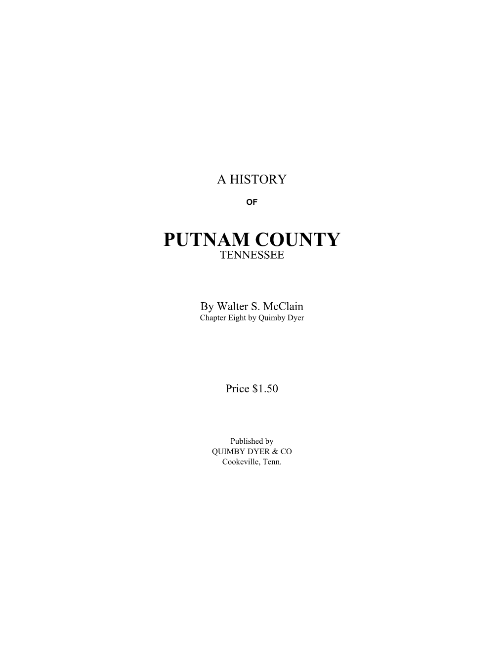 Putnam County Tennessee