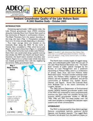 Lake Mohave Basin Fact Sheet 12-05