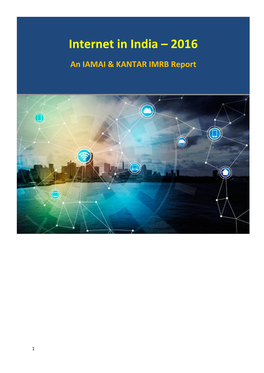 Internet in India Internetiamai In-IMRB India Report – 2016