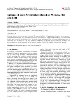 Integrated Web Architecture Based on Web3d, Flex and SSH