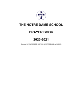 The Notre Dame School Prayer Book 2020-2021