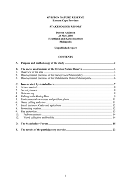 Minutes of Community Meeting on Oviston Future Options