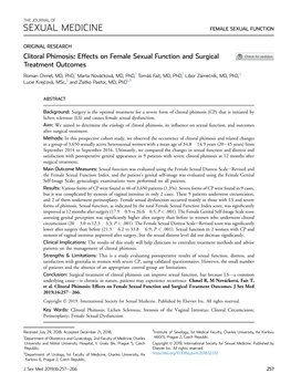 Clitoral Phimosis: Effects on Female Sexual Function and Surgical Treatment Outcomes