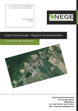 Carte Communale – Rapport De Présentation