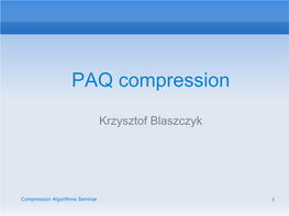 PAQ Compression