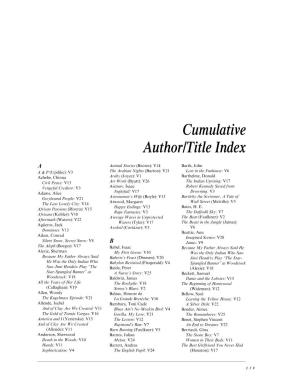 Cumulative Author/Title Index