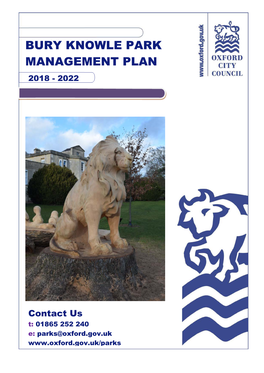 Bury Knowle Park Management Plan 2018 - 2022