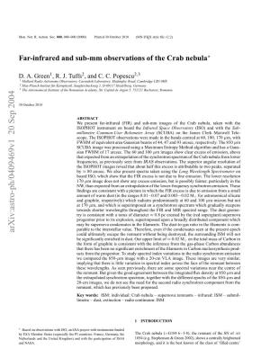 Far-Infrared and Sub-Mm Observations of the Crab Nebula 3