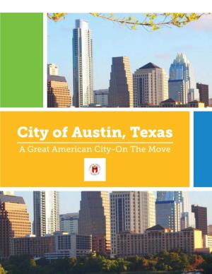 City of Austin, Texas a Great American City-On the Move City of Austin, Texas – Seeks a Chief Equity Officer